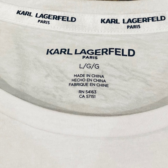 Karl Lagerfeld Crystal Embellished Tee T-Shirt - Picture 5 of 5